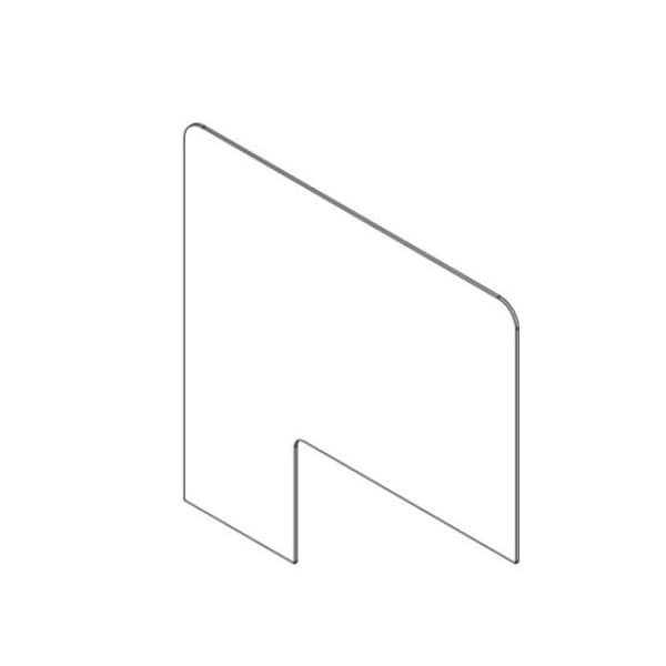 Clear Sneeze Guard - 1/4" T x 36" W x 36" H - 18" W x 12" H Slot, PK6